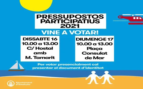 Votacions presencials dels pressupostos participatius d'Altafulla, aquest cap de setmana
