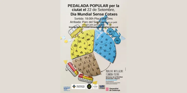 Pedalada popular a la Seu amb motiu del Dia Mundial Sense Cotxes