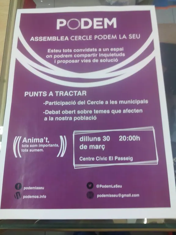 Podem celebra una assemblea a la Seu