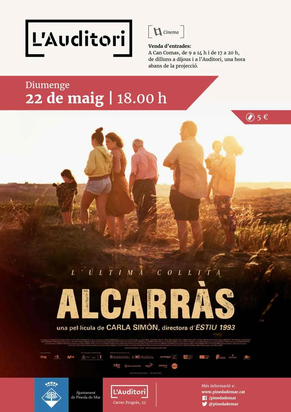 L'Auditori de Pineda projectarà la pel.lícula 'Alcarràs', Os d'Or de la Bernilane