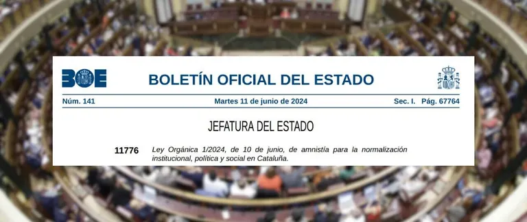 La llei d’amnistia es publica al BOE i la norma entra en vigor
