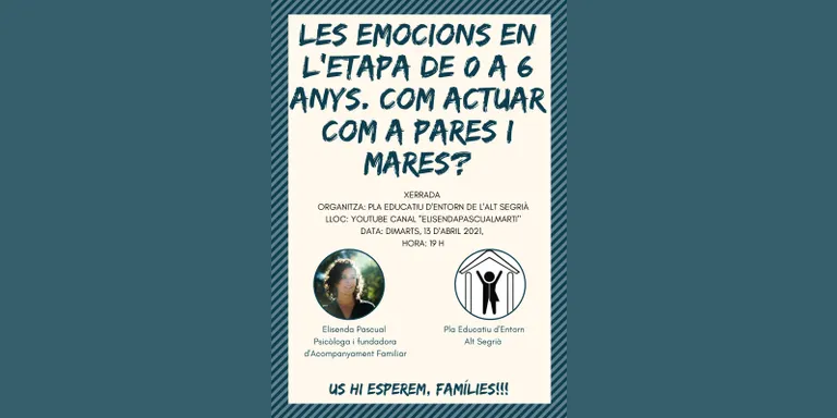 Les emocions en l'etapa del 0 als 6 anys, al Pla Educatiu d'Entorn de l'Alt Segrià