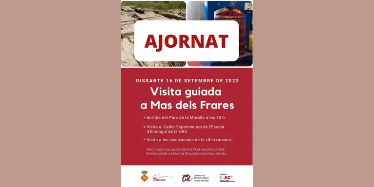 S'ajornen la vista guiada a Mas dels Frares i la Bicicletada Popular