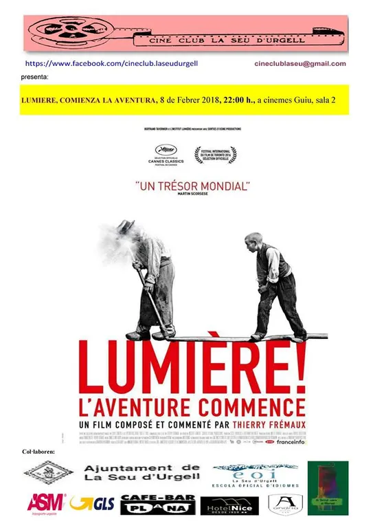Cineclub La Seu d'Urgell programa el film 'Lumière! L'aventure commence'