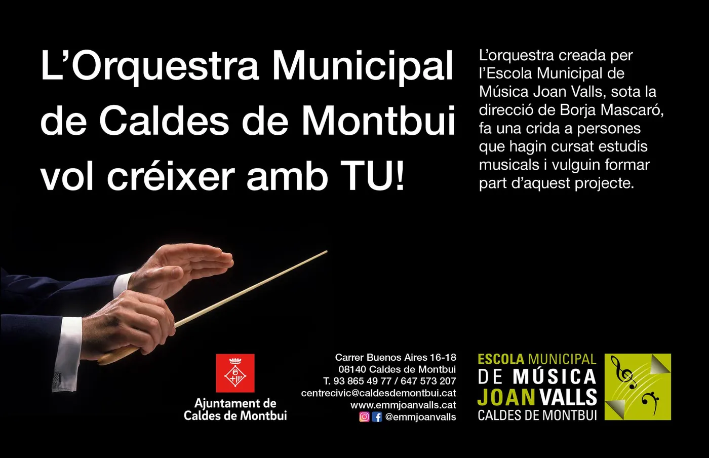 L’Orquestra Municipal de Caldes de Montbui es prepara per al primer concert des d’abans de la pandèmia