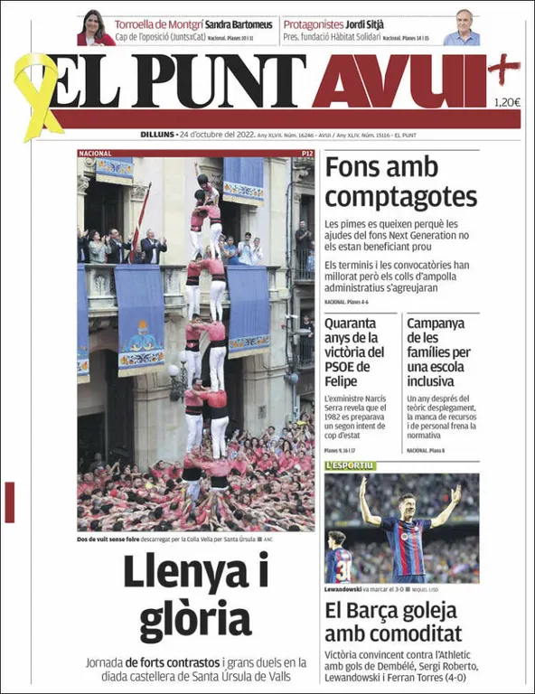 T'expliquem les portades dels diaris del territori d'aquest 24 d'octubre