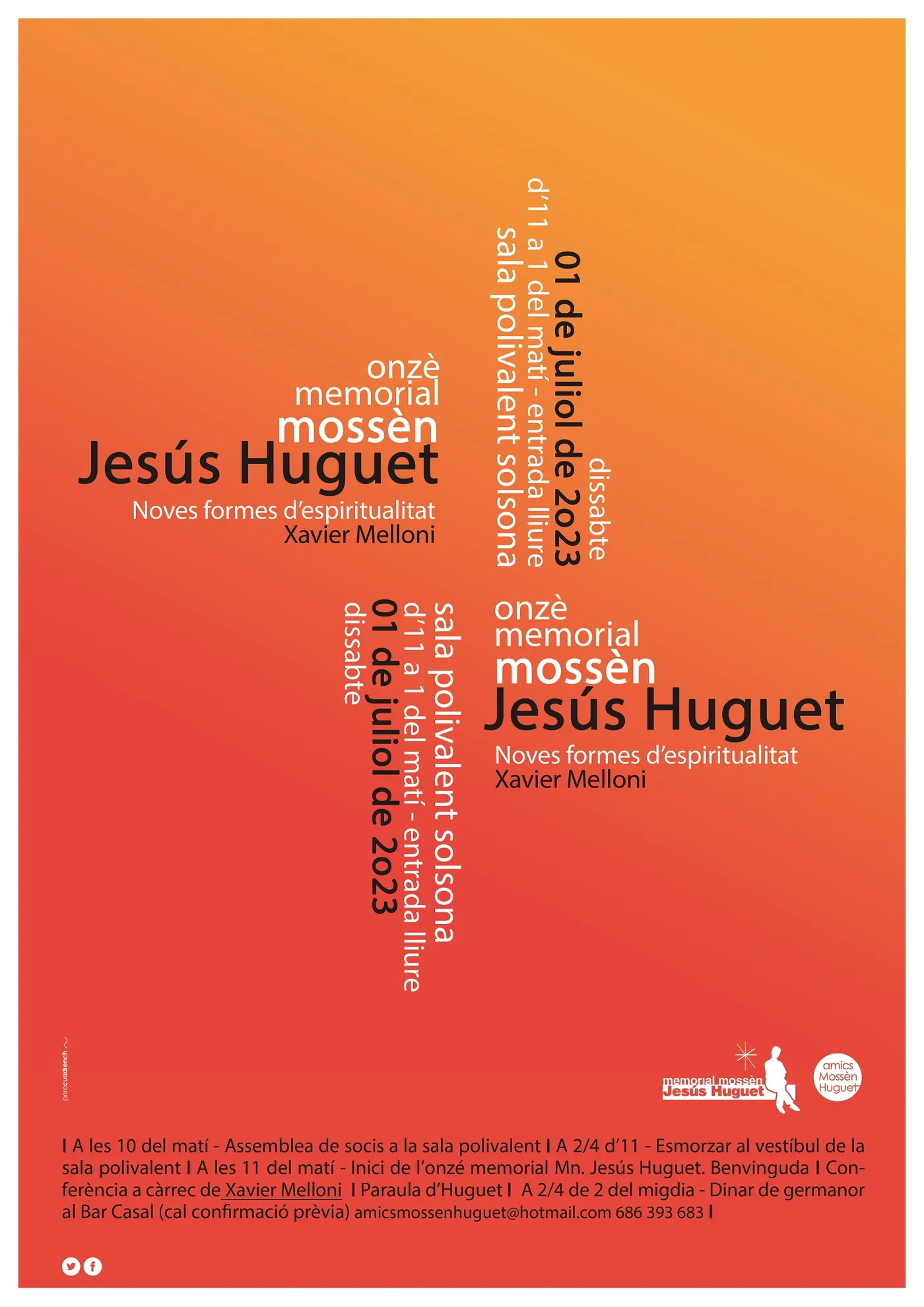 L'11è Memorial Mossèn Jesús Huguet se centrarà en noves formes d'espiritualitat