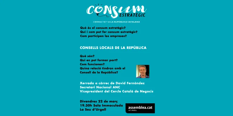 L'ANC Alt Urgell organitza una xerrada a la Seu sobre consum estratègic