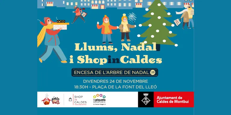 Caldes es torna a vestir de Nadal amb la il·luminació i la megafonia als carrers