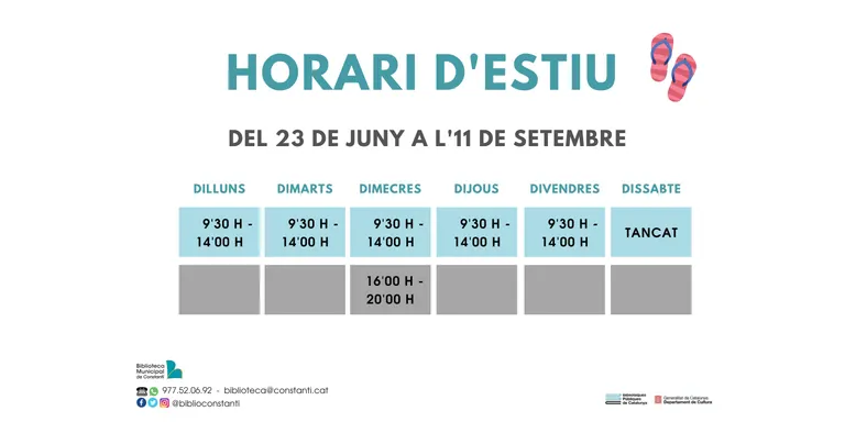 La Biblioteca Municipal de Constantí comença l’horari d’estiu