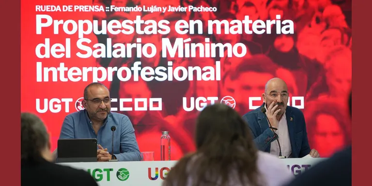 CCOO i UGT proposen elevar el salari mínim un 7,5% el 2026 fins als 1.273 euros