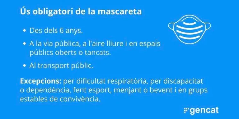 La mascareta ja és obligatòria tot i poder garantir la distància de seguretat