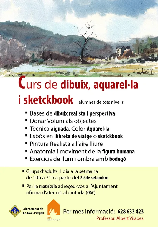 Curs de dibuix, aquarel.la i 'sketckbook', a càrrec d'Albert Viladés