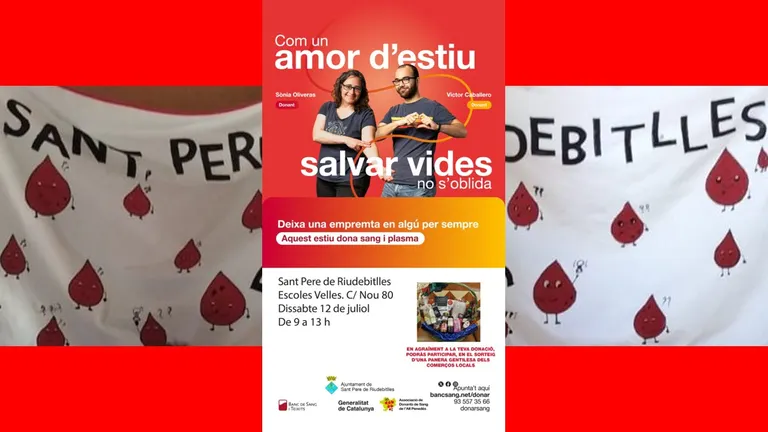 Ja us podeu apuntar per donar sang i plasma el dissabte 12 de juliol a les Escoles Velles de Sant Pere de Riudebitlles de 9 a 13