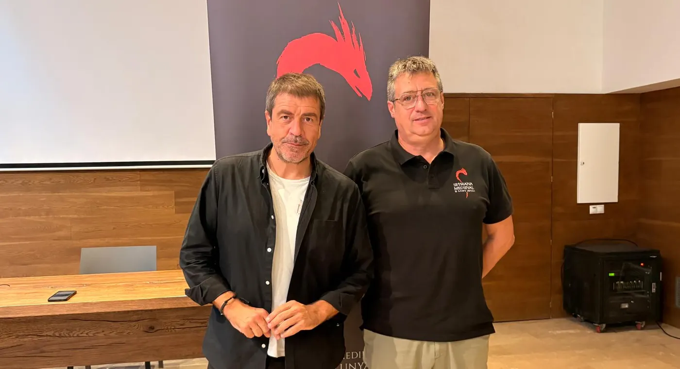 Espartac Peran i Matias Martí durant la roda de premsa celebrada aquest dijous