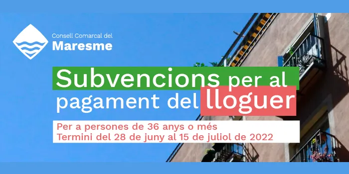 Fins divendres podeu demanar subvencions per al pagament del lloguer per a persones de 36 anys o més