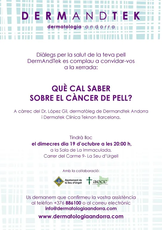 Xerrada informativa a la Seu sobre el càncer de pell
