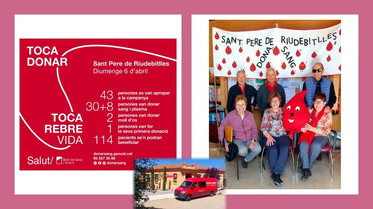 Resultats de la Donació de sang i plasma del diumenge 6 d’abril a Sant Pere de Riudebitlles.