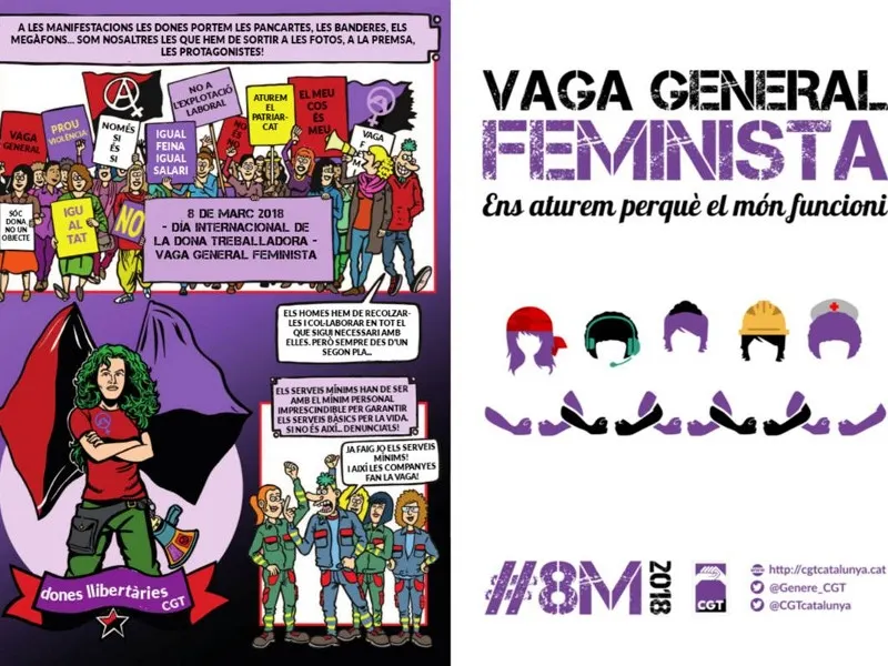 La CGT crida a la vaga general feminista d'aquest dijous 8 de març