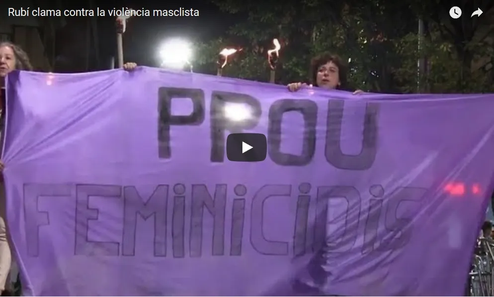 Pancarta de la manifestació d'aquest dilluns a la tarda