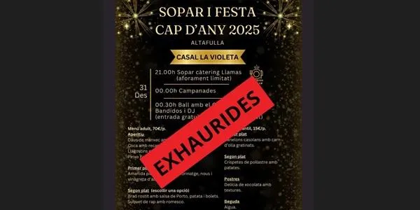 S’esgoten els tiquets per participar en el sopar de Cap d’Any a La Violeta