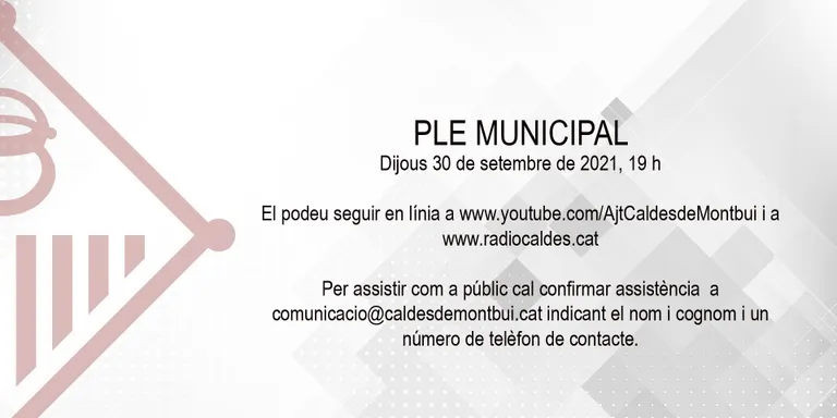 Els plens municipals recuperen aquest dijous el públic presencial per primer cop des d’abans de la pandèmia