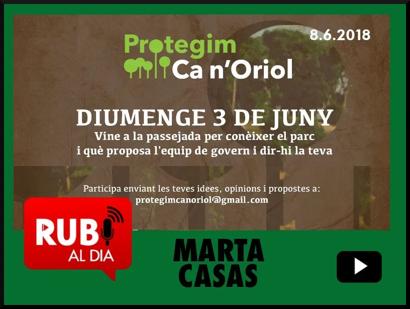 MARTA CASAS ens presenta la plataforma 'PROTEGIM CA N'ORIOL'