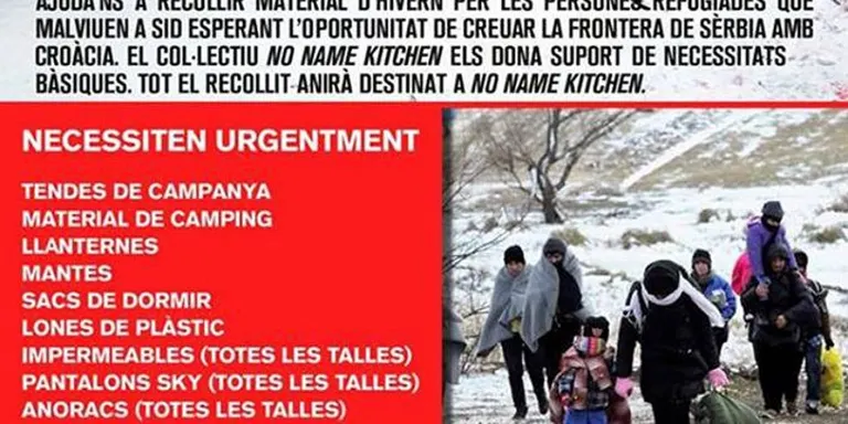 El CRAC, la Torre Bassas i l'Espai de la CGT recullen roba i material per als refugiats de Sid
