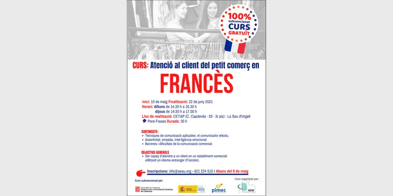 L'AEAU ofereix el nou curs formatiu 'Atenció al client del petit comerç en francès'