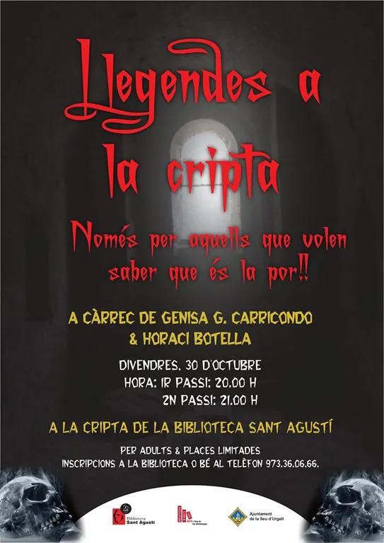 La Biblioteca Sant Agustí presenta les "Llegendes a la Cripta'