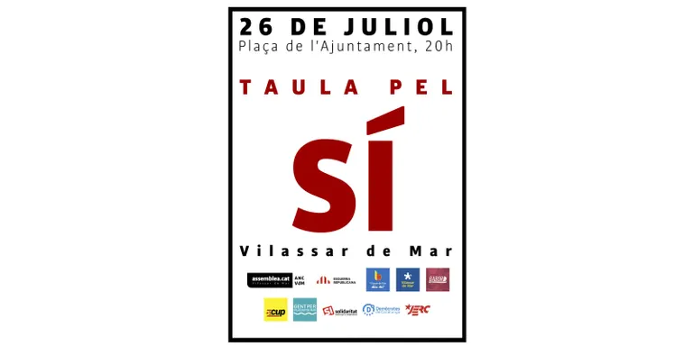 Dimecres 26, constitució de la Taula pel Sí de Vilassar de Mar