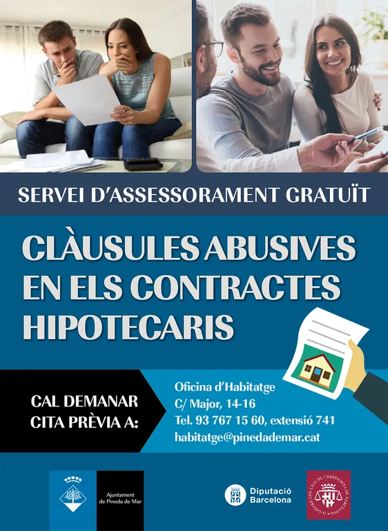 Assessorament a Pineda sobre clàusules abusives en contracte hipotecaris