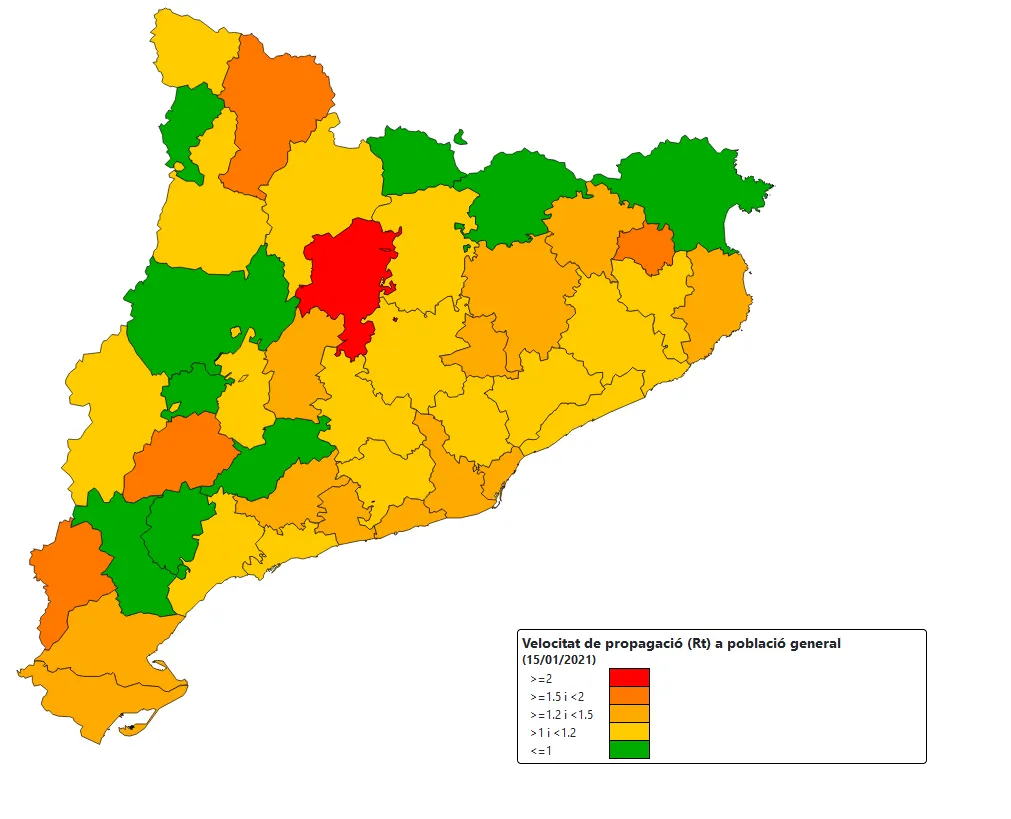 El Solsonès encapçala el rànquing de risc de rebrot a Catalunya, amb una velocitat de transmissió del 3,28%