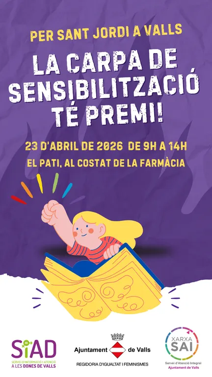 Valls instal·la una carpa de sensibilització per un Sant Jordi més segur i igualitari