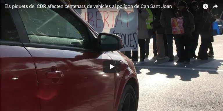 Els piquets del CDR afecten centenars de vehicles al polígon de Can Sant Joan