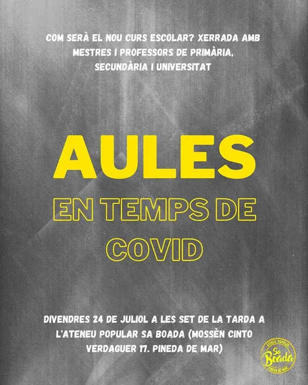 Debat sobre l'educació en temps de coronavirus a l'Ateneu Popular Sa Boada