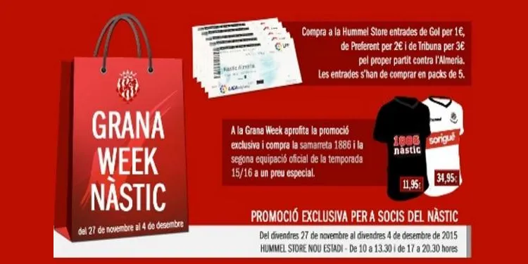 El Nàstic posa en marxa aquest divendres la ‘Grana Week’