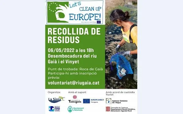 Obertes les inscripcions per participar al Let's Clean Up Europe i col·laborar en la neteja de la platja d'Altafulla i la desembocadura del Gaià