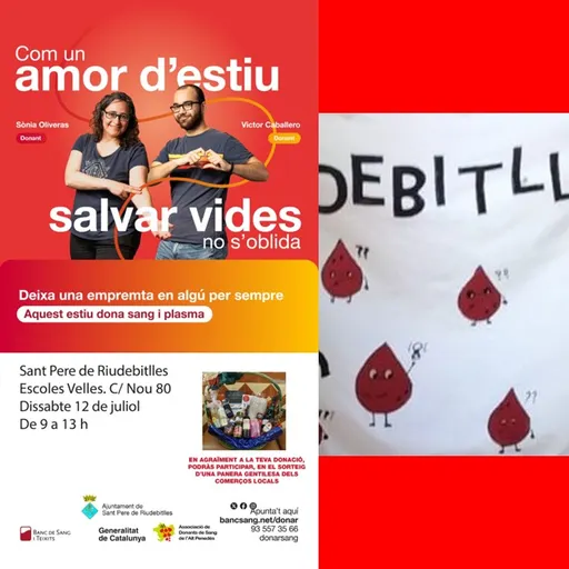 Ja us podeu apuntar per donar sang i plasma el dissabte 12 de juliol a les Escoles Velles de Sant Pe
