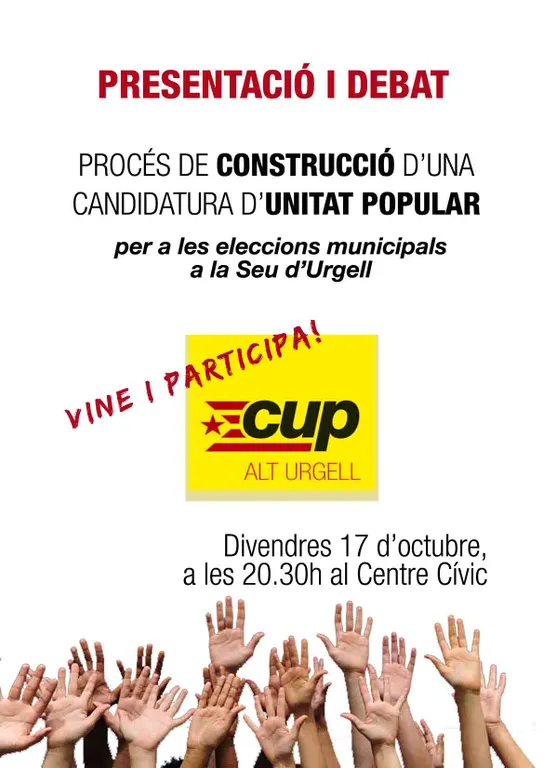La CUP presenta la proposta de candidatura a les eleccions municipals de la Seu