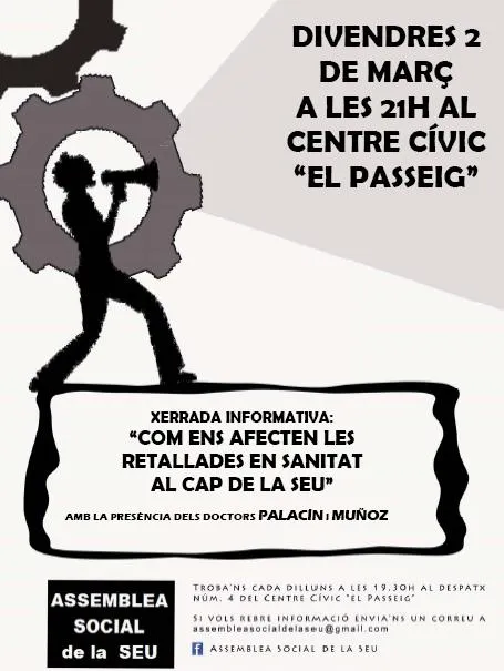 L'Assemblea Social de la Seu organitza una xerrada sobre les retallades al CAP