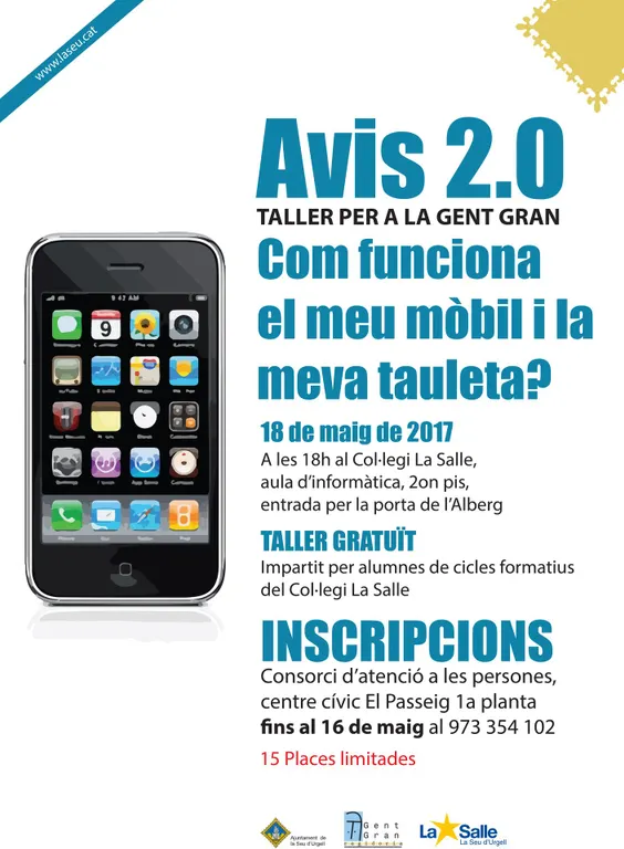 Obertes les inscripcions al taller "Avis 2.0", per aprendre a fer anar el mòbil i la tauleta