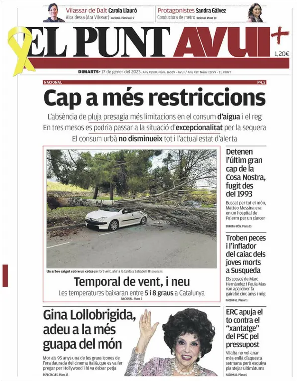 Consulta les portades dels diaris d'aquest 17 de gener