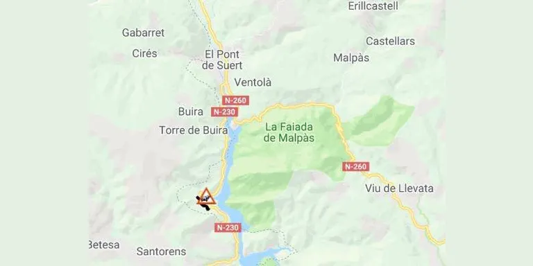 Mor un motorista en un xoc amb un tractor amb remolc a l'N-230 al Pont de Suert
