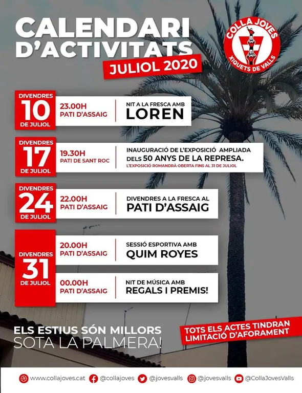 Juliol d’activitats a la Colla Joves Xiquets de Valls