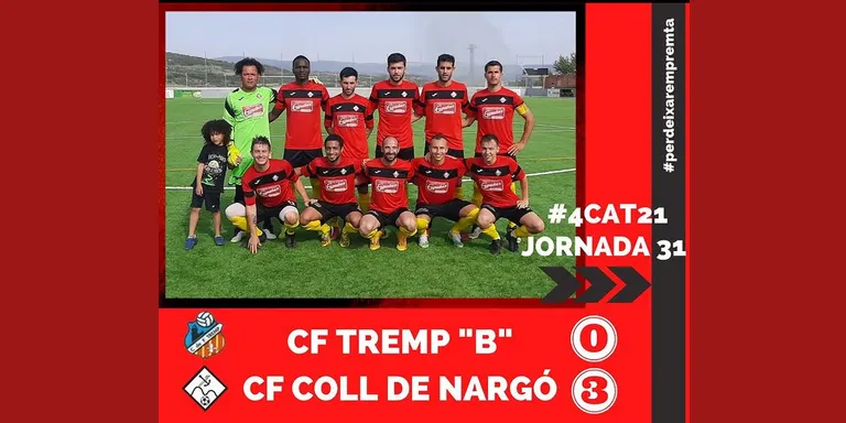 El CF Coll de Nargó, líder de Quarta Catalana amb la nova victòria a Tremp (0-3)