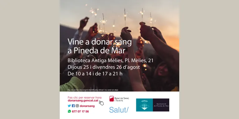 Vine a donar sang a Pineda de Mar!