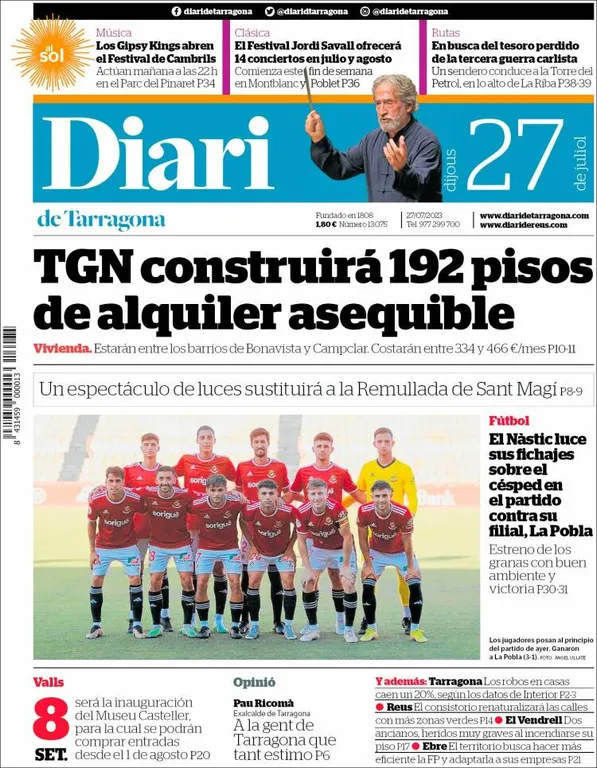 Consulta les portades dels diaris d'aquest 27 de juliol