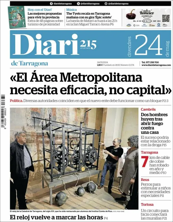 Cop d'ull als diaris d'aquest divendres 24 de maig