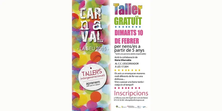 Taller infantil gratuït de Carnaval per preparar les disfresses